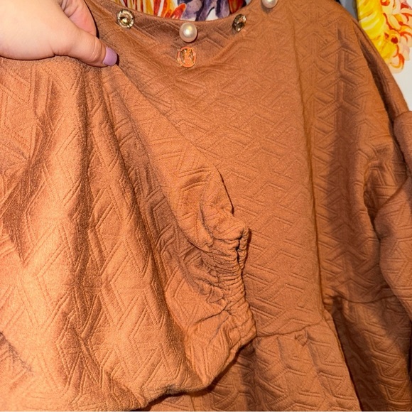 Simply Southern Mocha w/ Rhinestones & Pearls Quilted Dress NWT - Picture 4 of 6